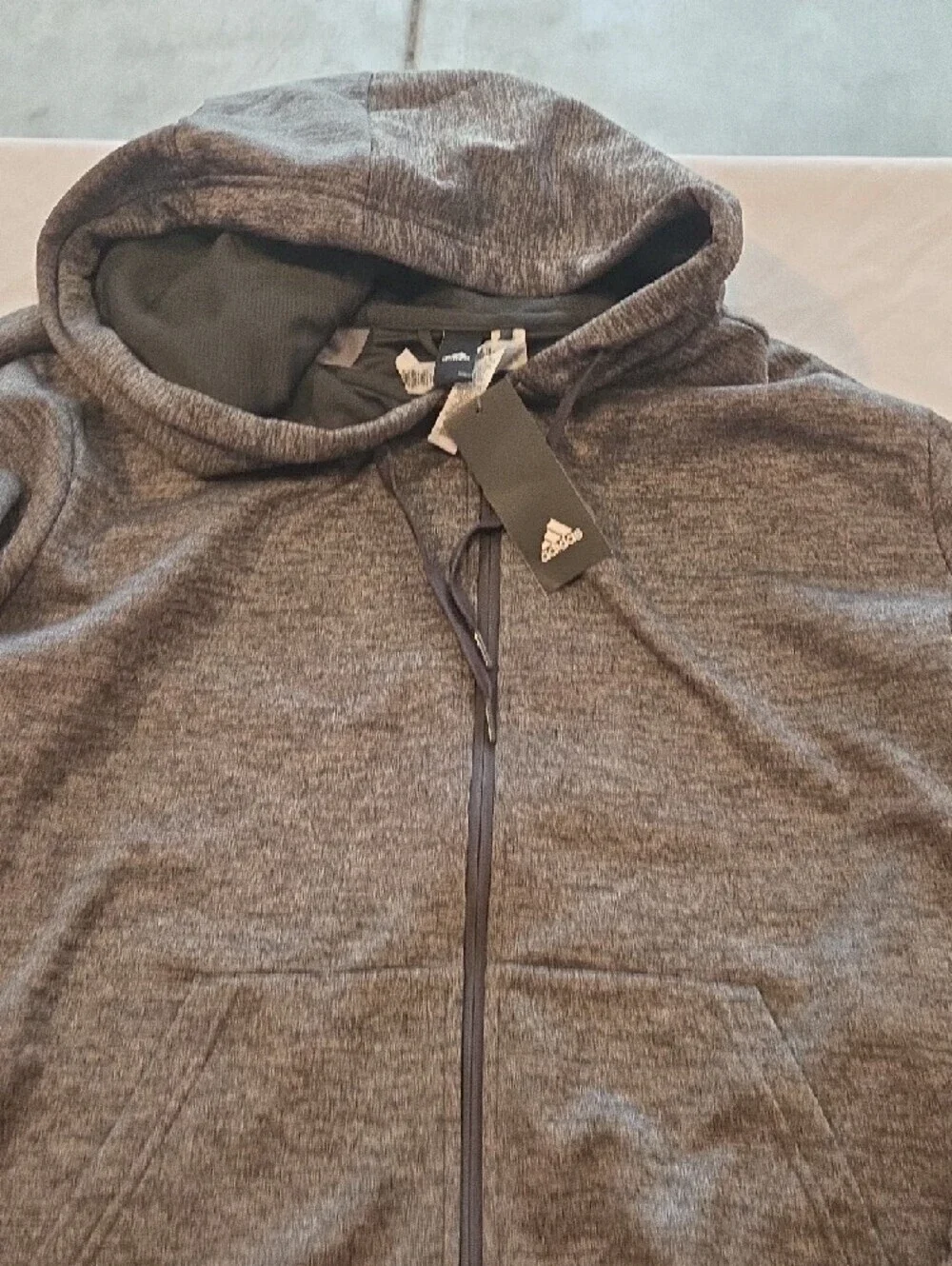 adidas Youth Gray Heather Full-Zip Hoodie